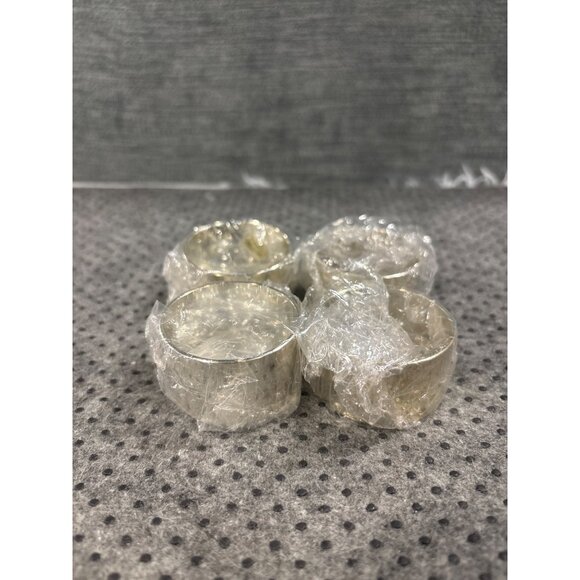 Dansk Silverplated Napkin Rings Set Of 4 In Box Polished Finish Stylish Dining - Picture 4 of 9